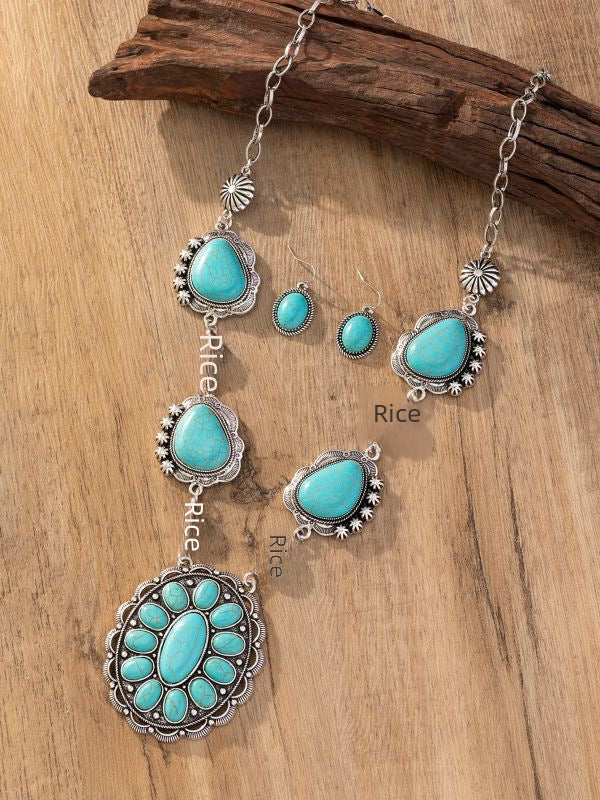 Wholesale Vintage Shaped Necklace Turquoise Earrings Western Style