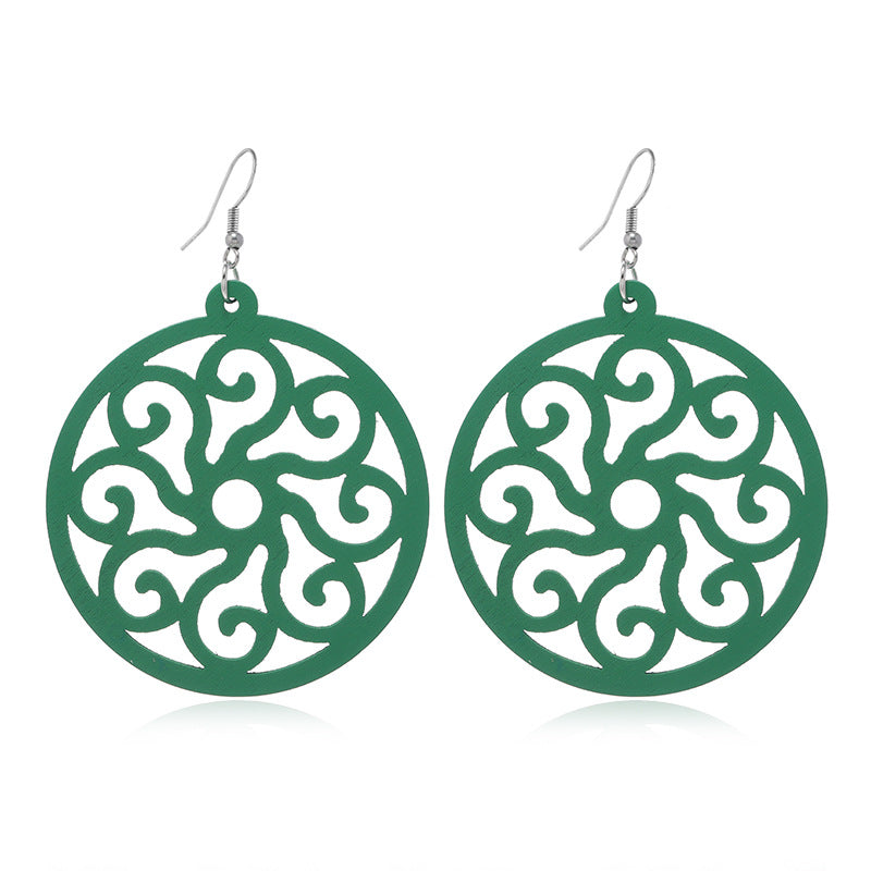 Pendientes de madera huecos geométricos al por mayor