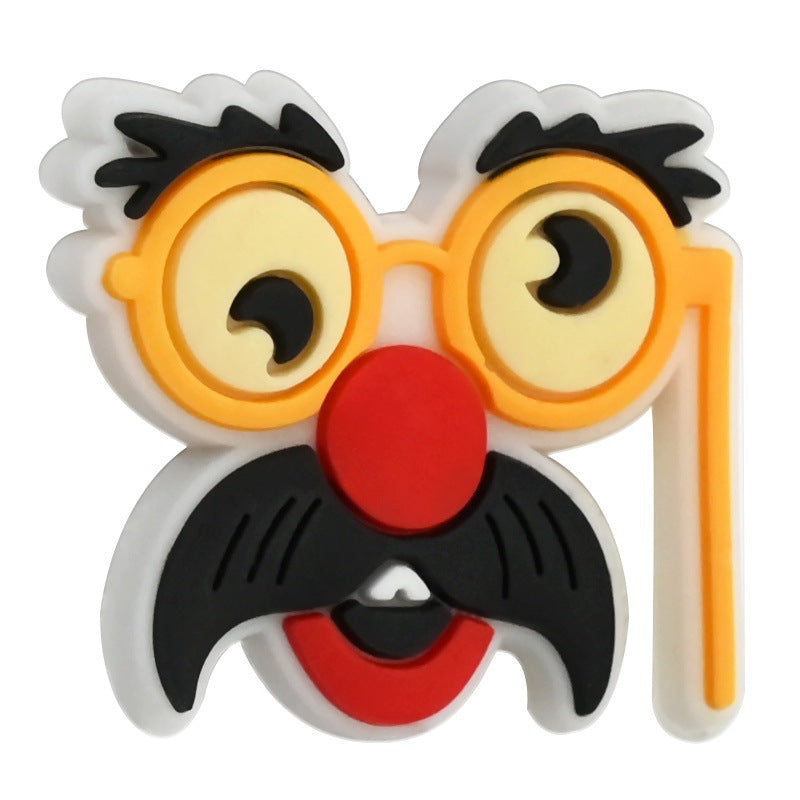 Wholesale Random 100pcs April Fool' s Day-themed Funny Mustache DIY PVC Soft Rubber Beads