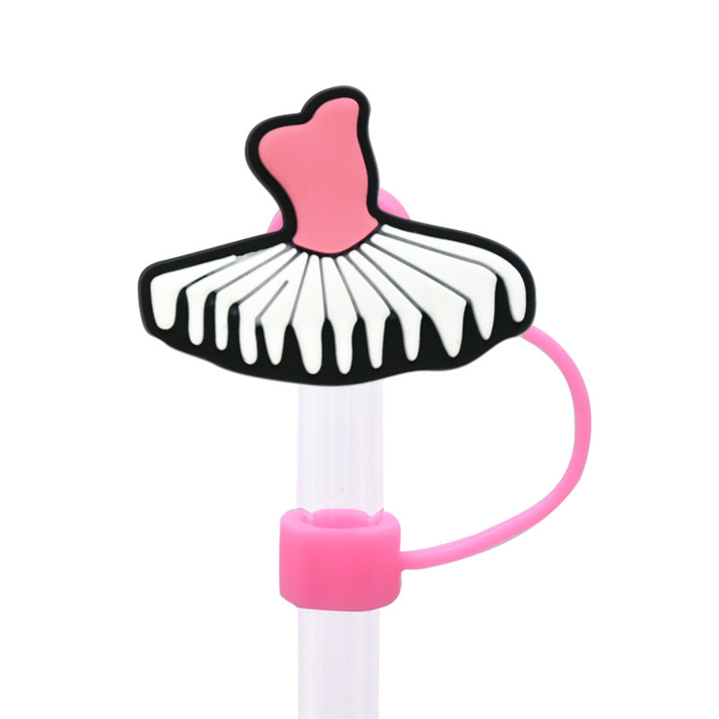 Wholesale Random 100pcs  10MM Ballet Series Dust Plug   Straw Accessories