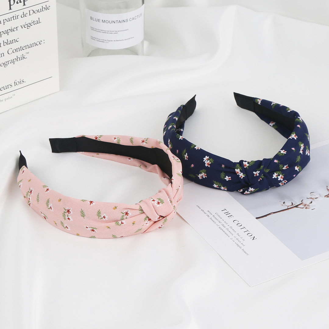 Wholesale Small Flower Fabric Woven Wide Edge Hair Bands