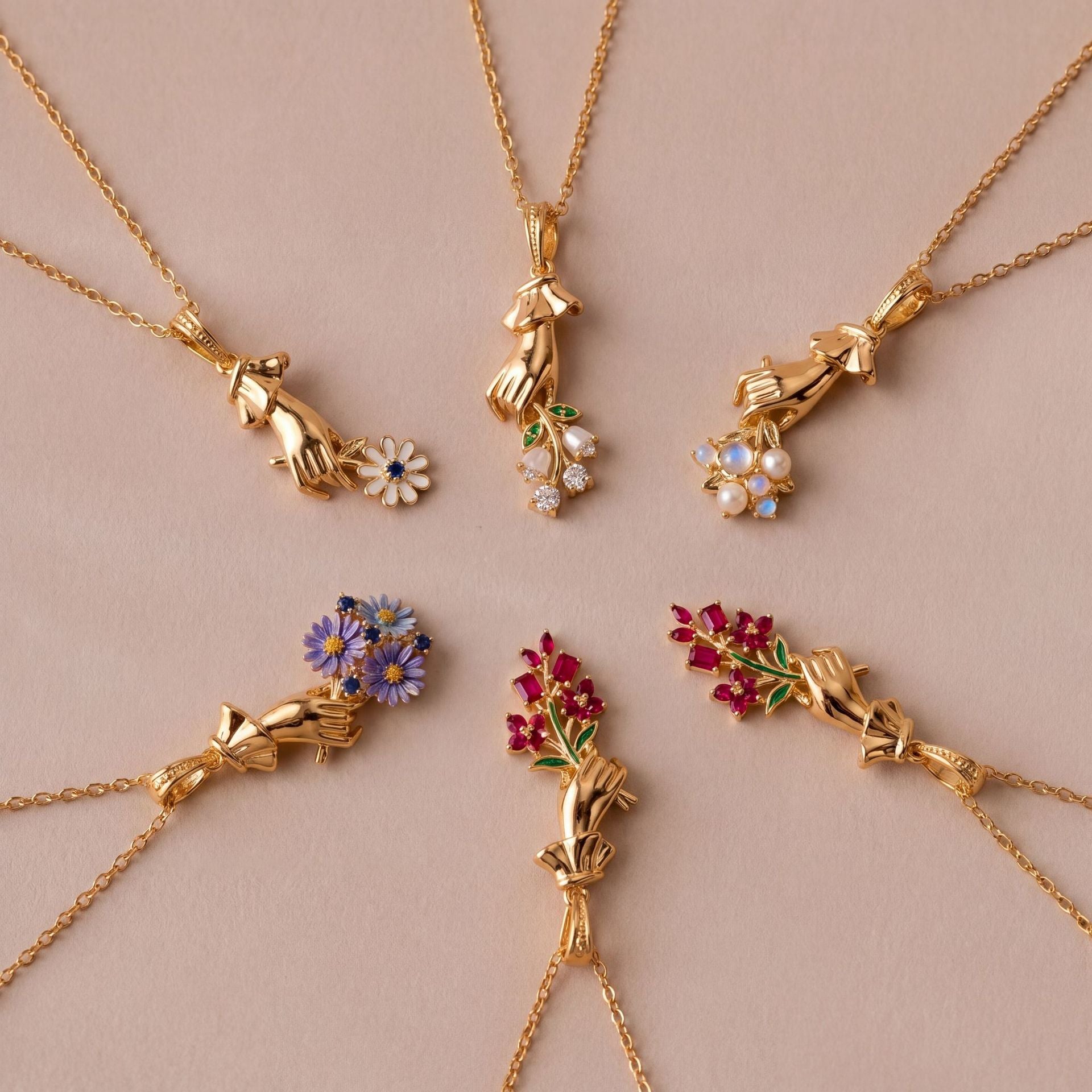 Wholesale Retro Carnation Pearl Enamel Pendant Necklace Colorful Zircon Copper Jewelry Accessory For Party Gift Resale