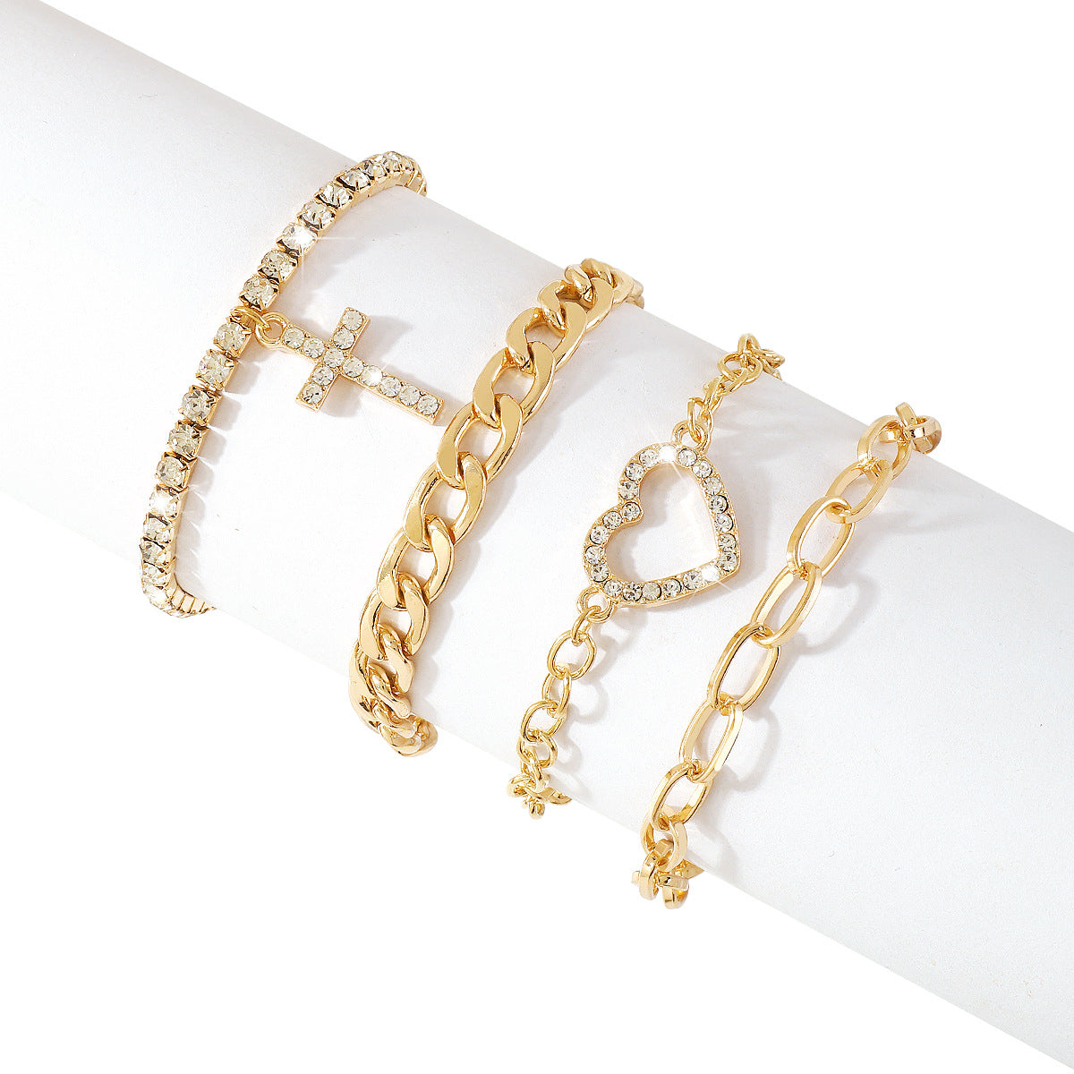 Wholesale Cross Heart Alloy Bracelet