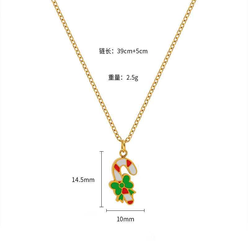 Wholesale Christmas Elk Snowman Bell Necklace