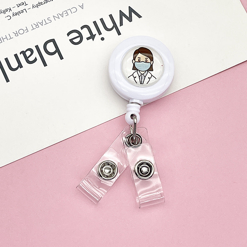 Wholesale Doctor Nurse Work Permit Chest Badge Back Clip Easy Pull Double Pimp Multi functional Keychains