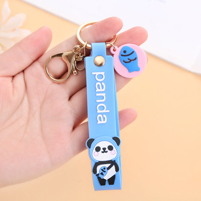 Wholesale PVC Fruit Panda Lanyard Keychain