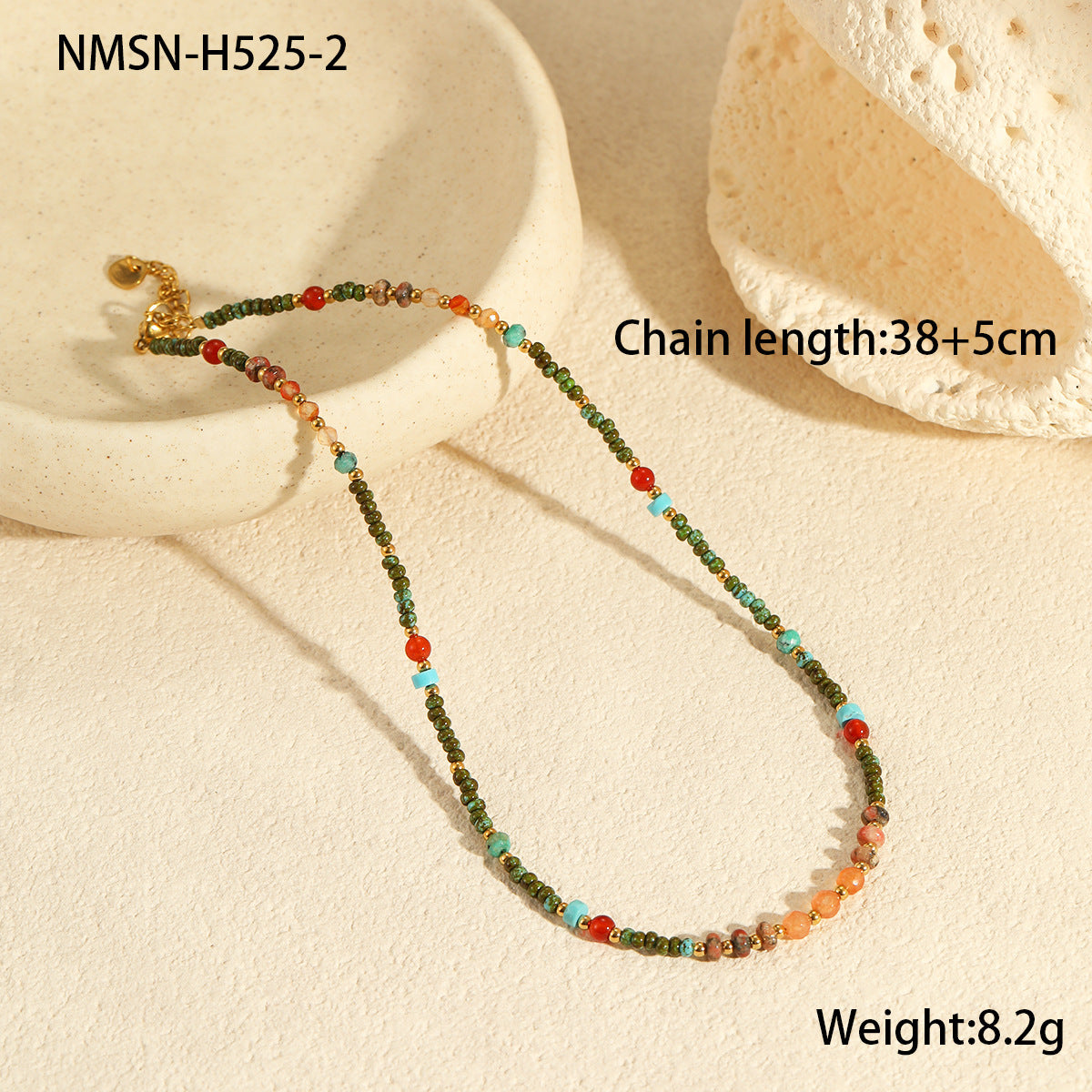 Wholesale Natural stone Stainless Steel Necklace