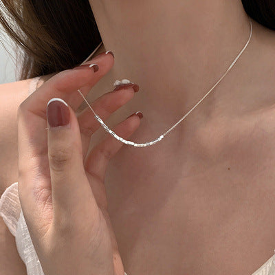 Wholesale Silver cube necklace clavicle chain