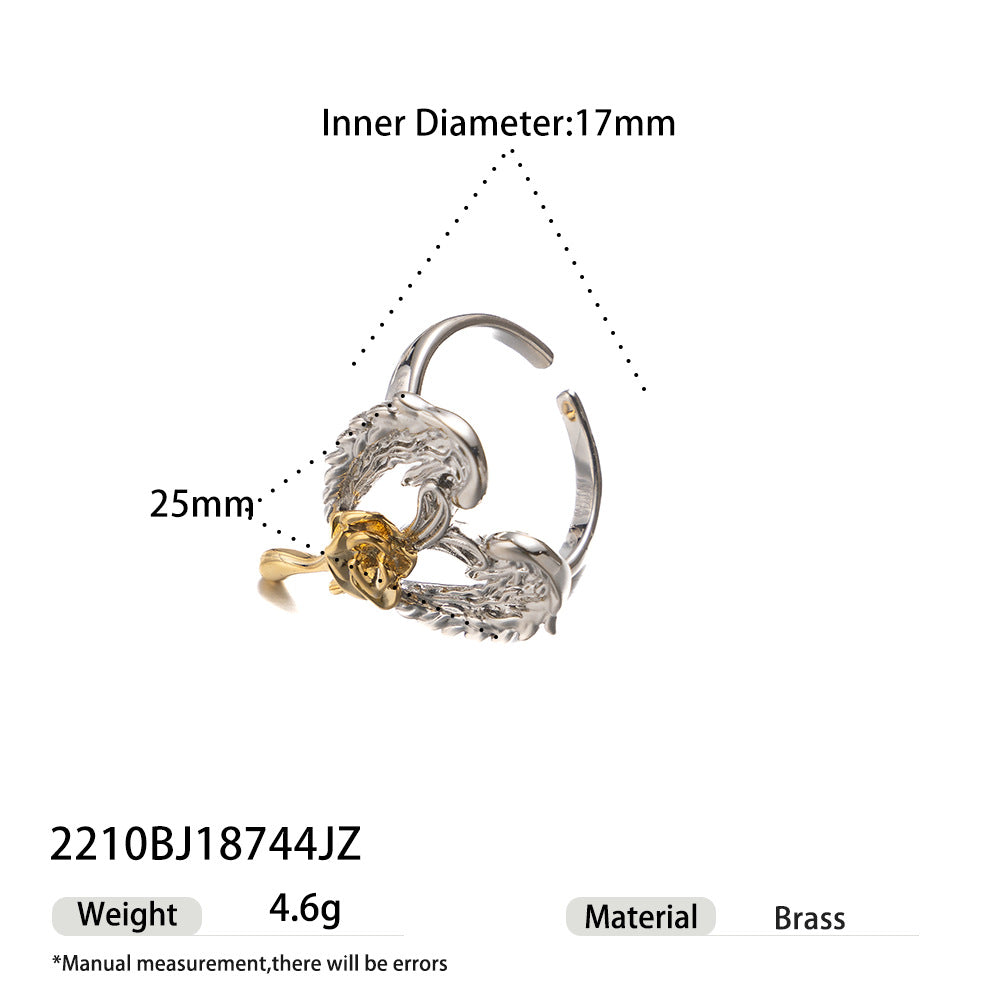 Wholesale urban and elegant handmade oil-dripped brass ring