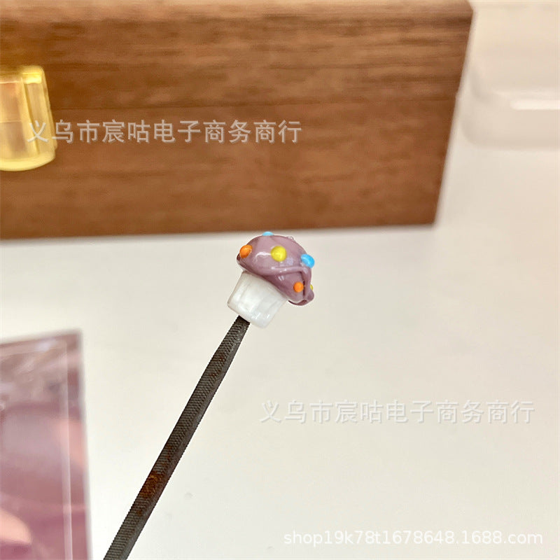 Wholesale 10pcs Colorful small mushroom-shaped glass beads