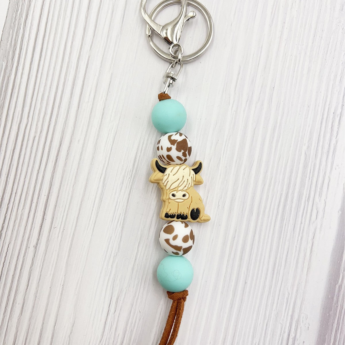 Wholesale Cartoon Western-style yak  Beaded Keychain