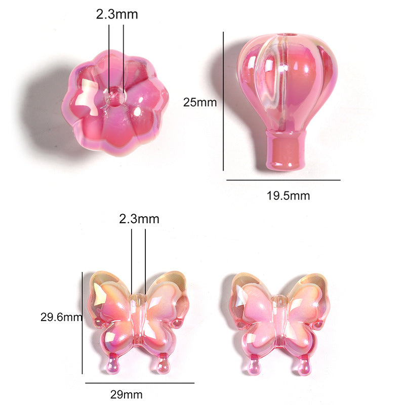 Wholesale 50pcs Gradient Butterfly Hot Air Balloon Acrylic Beads