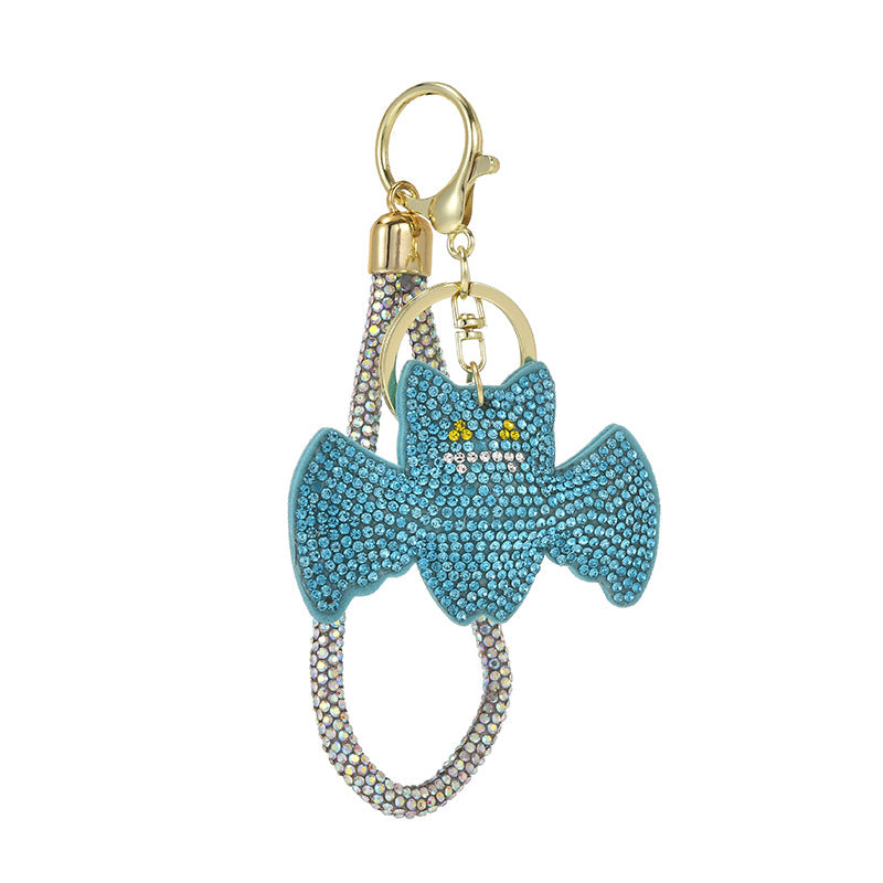 Wholesale Colorful Cartoon Bat Water Diamond Keychain