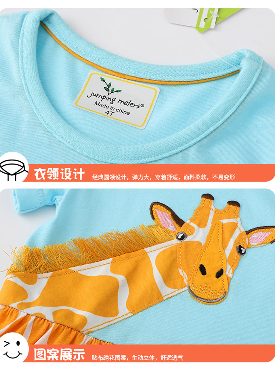 Wholesale European American Princess Dress For Girls 2026 Summer Cotton Short Sleeve Boutique Resale
