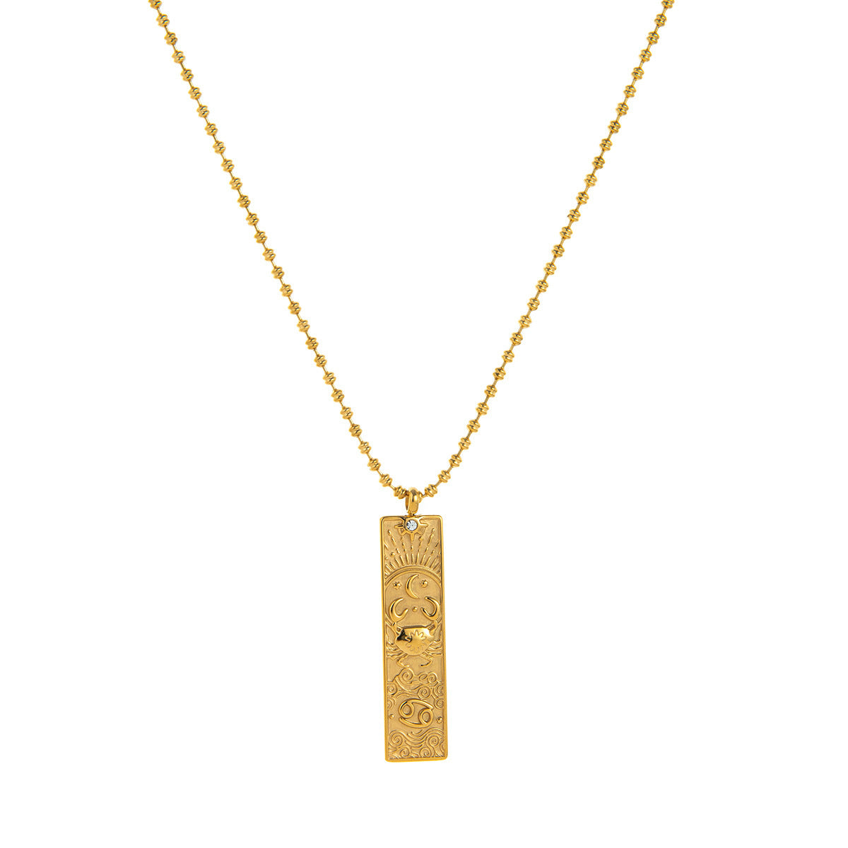 Wholesale Zodiac Tarot Card Necklace Stainless Steel 18K Gold Finish Trendy Contion Jewelry Accessory For Everyday And Boutique Resale