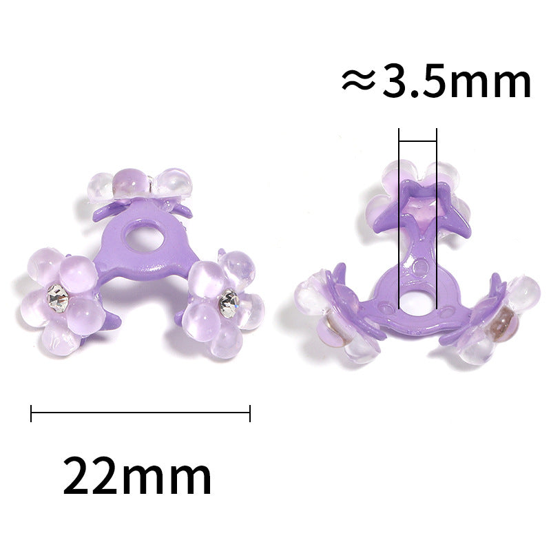 Wholesale 30pcs Heavy Point Drilled Resin Flower Center Hole Receptacle Acrylic Beads Spacer