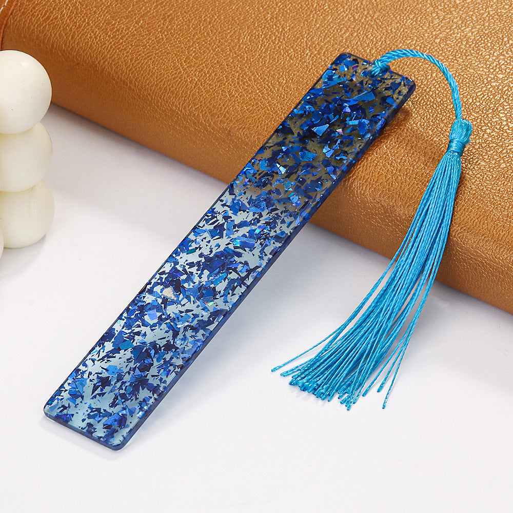 Wholesale Creative Shiny Crystal Rectangular DIY Transparent Acrylic Tassel Bookmark