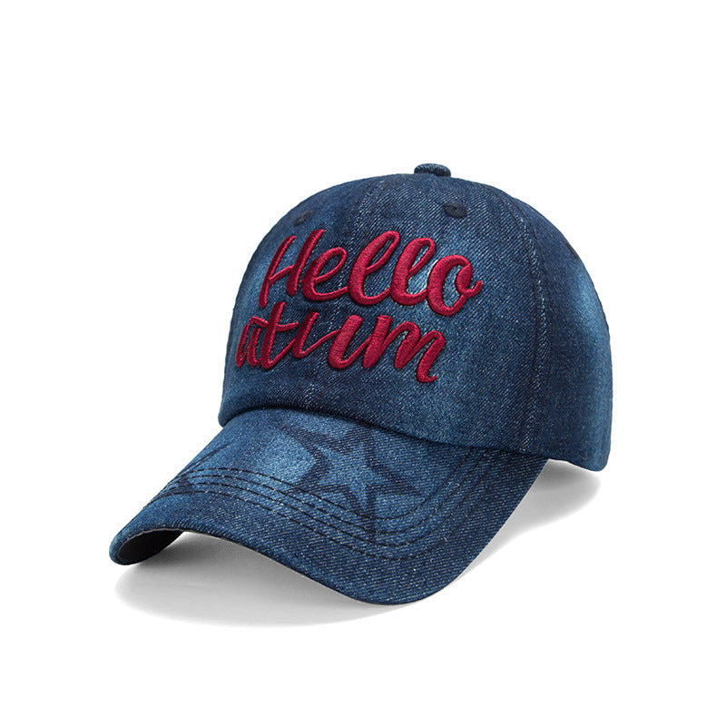 Wholesale Cotton Embroidery Wash Denim Baseball Cap