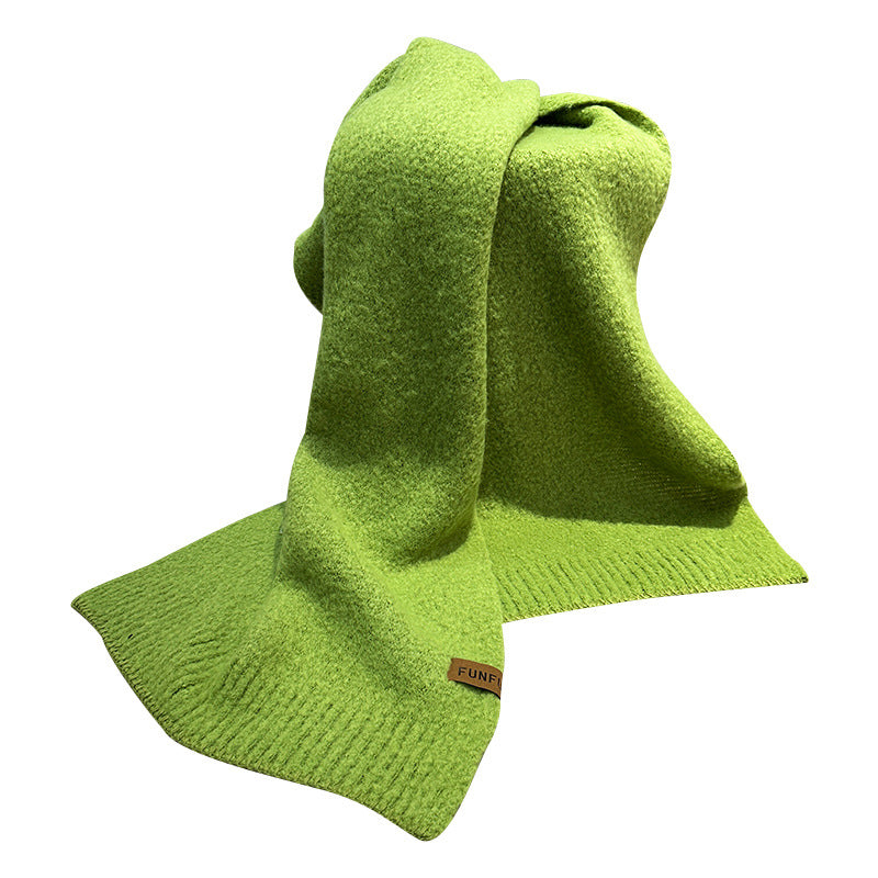 Wholesale Autumn and Winter Warm Solid Color High-end Knitted Scarf