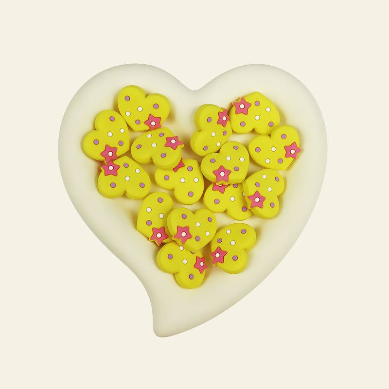 Wholesale 10PCS Love Pattern Cartoon Silicone Beads