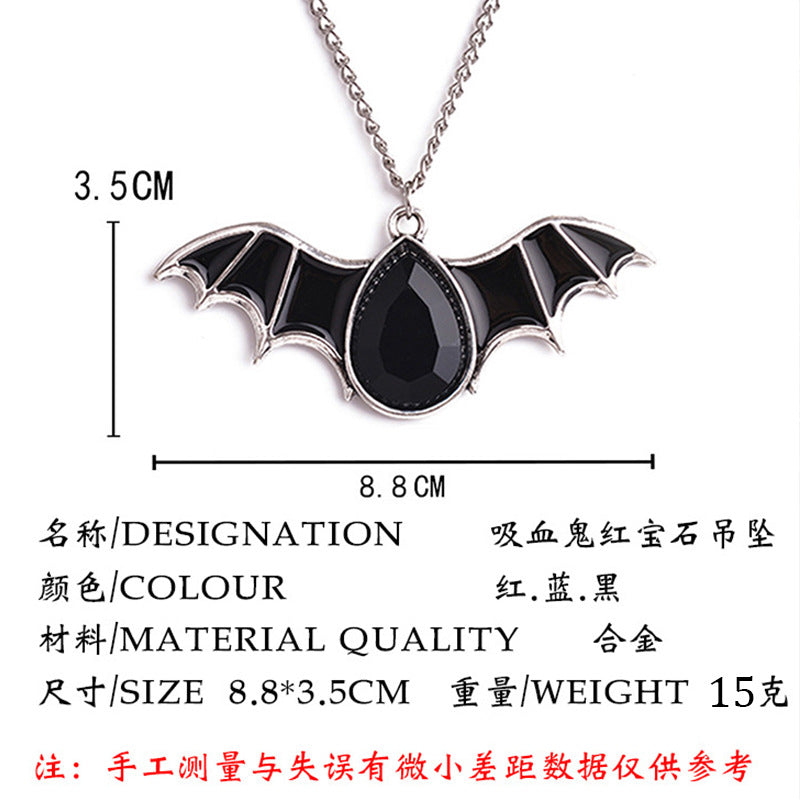 Wholesale  Bat Necklace Punk Oil Drip Sweater Chain