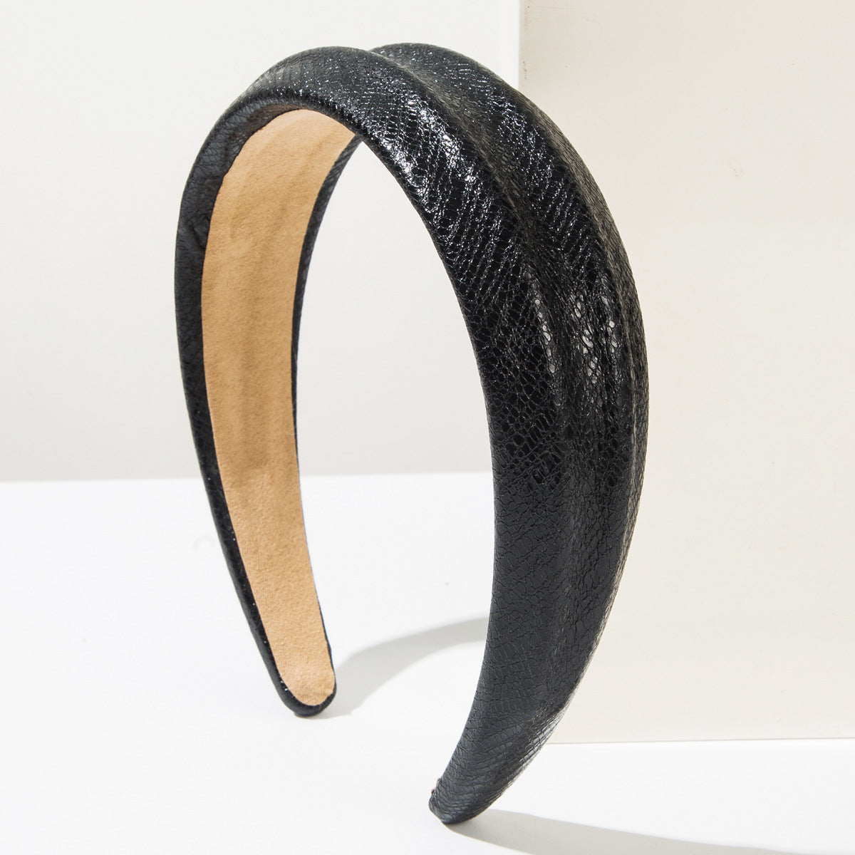Wholesale Concave and convex snake leather headband wide brim hair accessories