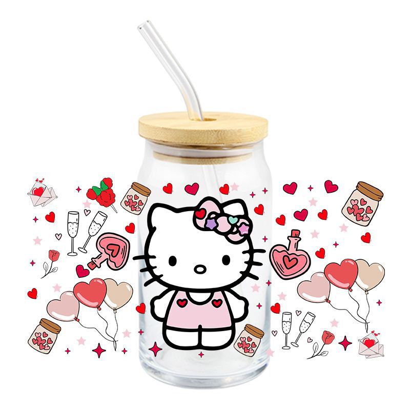 Wholesale 5pcs Cartoon Cute Cat 16oz Cup UV DTF Wraps OLY Exclusive