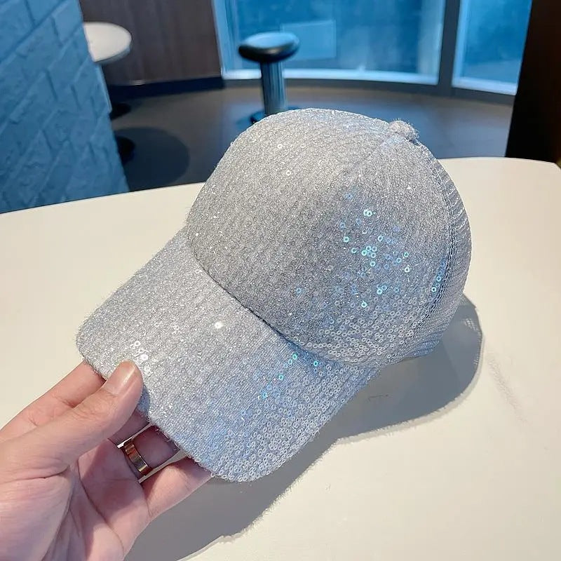 Wholesale Crystal Silk Small Sequin Baseball Net Cap