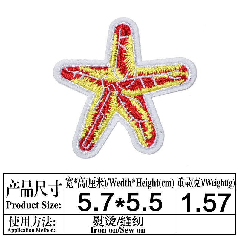 Wholesale Cartoon Ocean Animal Embroidered Patches DIY Sewing Craft Clothing Decoration Chic Fashion Accessory Boutique Resale