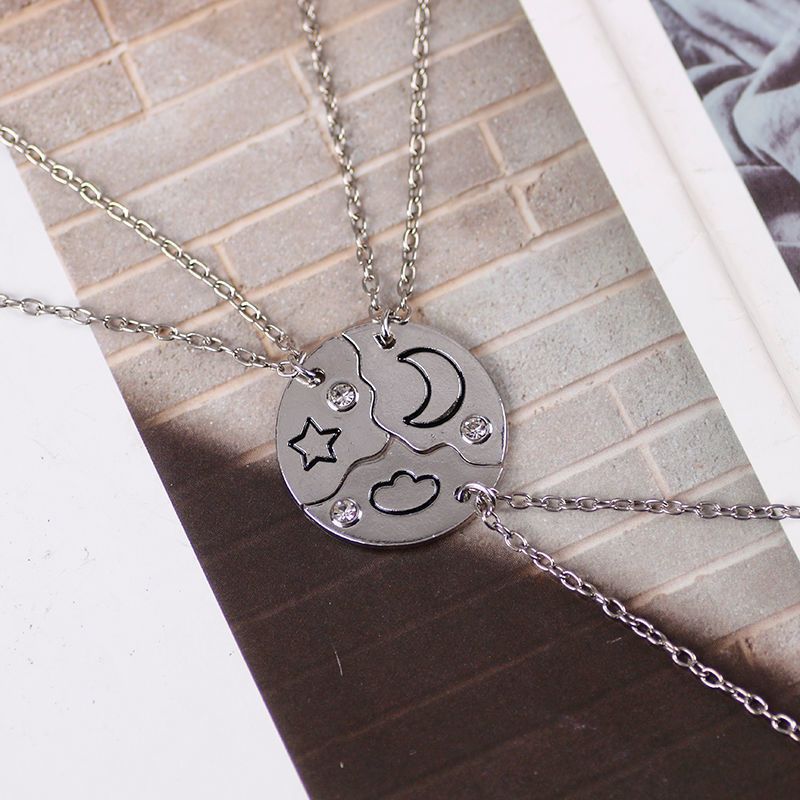Wholesale Round Splicing Sun Moon Star Series Necklace Clavicle Chain