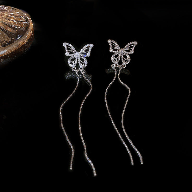 Wholesale 925 Silver Needle Butterfly Alloy Earrings
