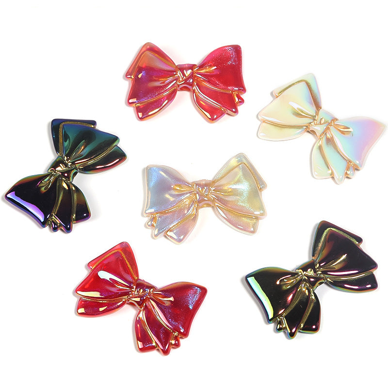 Wholesale 50pcs  Acrylic Gilded Bow Beads DIY