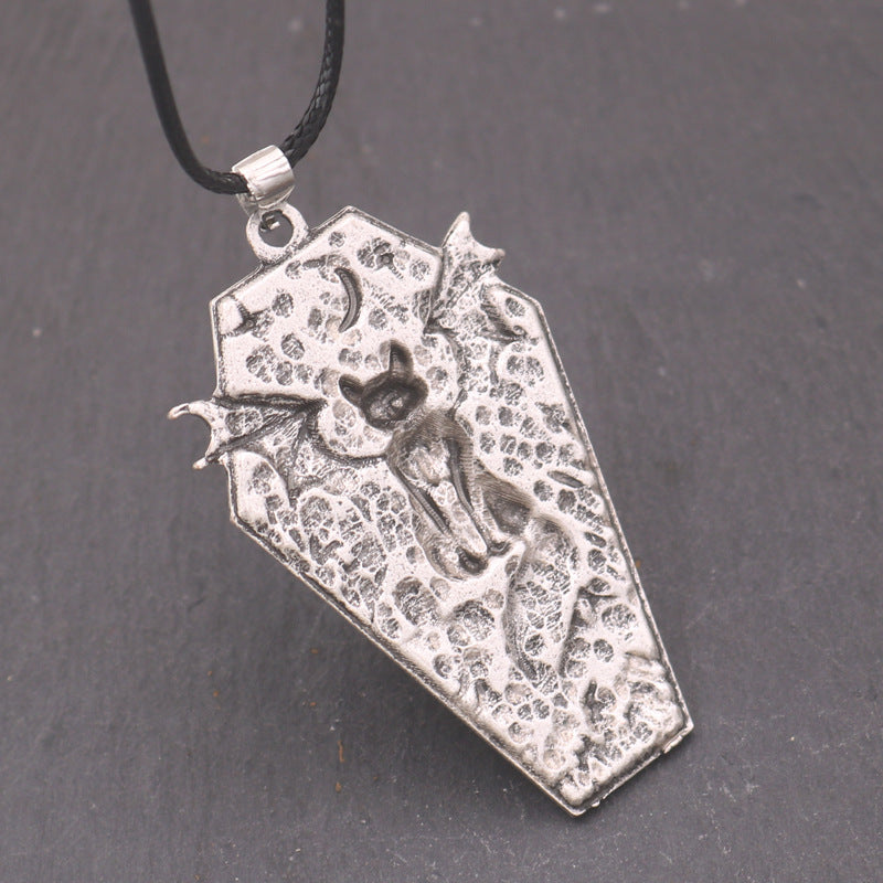 Wholesale Vintage Alloy Shield Black Cat Pendant Egyptian Cat Necklace