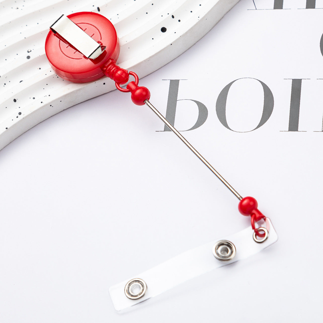 Wholesale Badge Reels DIY Beadable Bar  Retractable Keychain