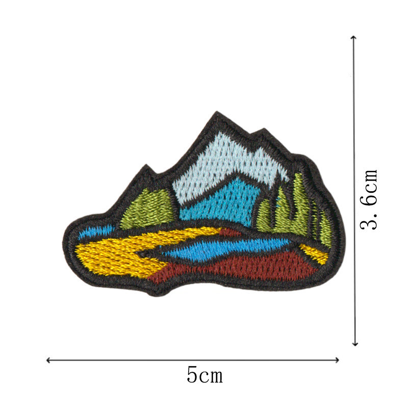 Wholesale 12 Piece Embroidered Patches Iron On Camping Hiking Nature Designs For Shoes Bags Coats