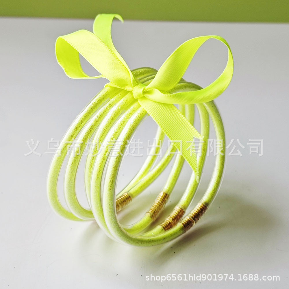 Wholesale 5-layer Silicone Gold Powder Women's Bow Bracelet