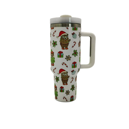 Wholesale Christmas Large Capacity Car Cup Ice Cup 40oz Handle Cup Insulation Cup