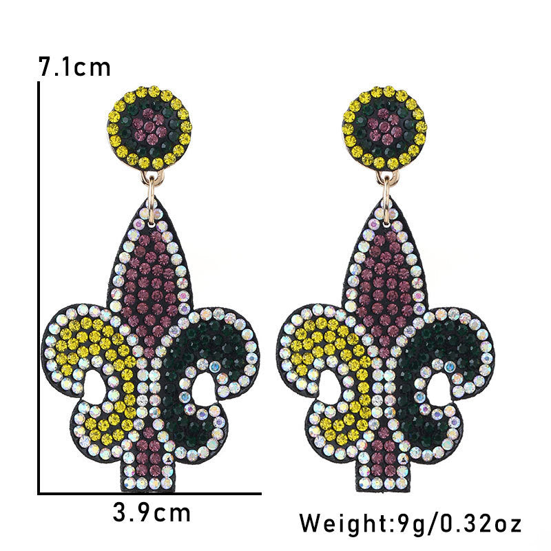Wholesale Music Carnival Earrings Super Flash Set Rhinestone Exaggerated Hand Earrings
