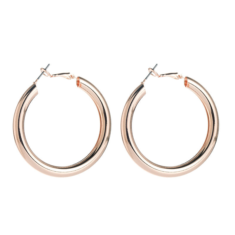 Wholesale Wind C-shaped Rose Gold Fashion Earrings