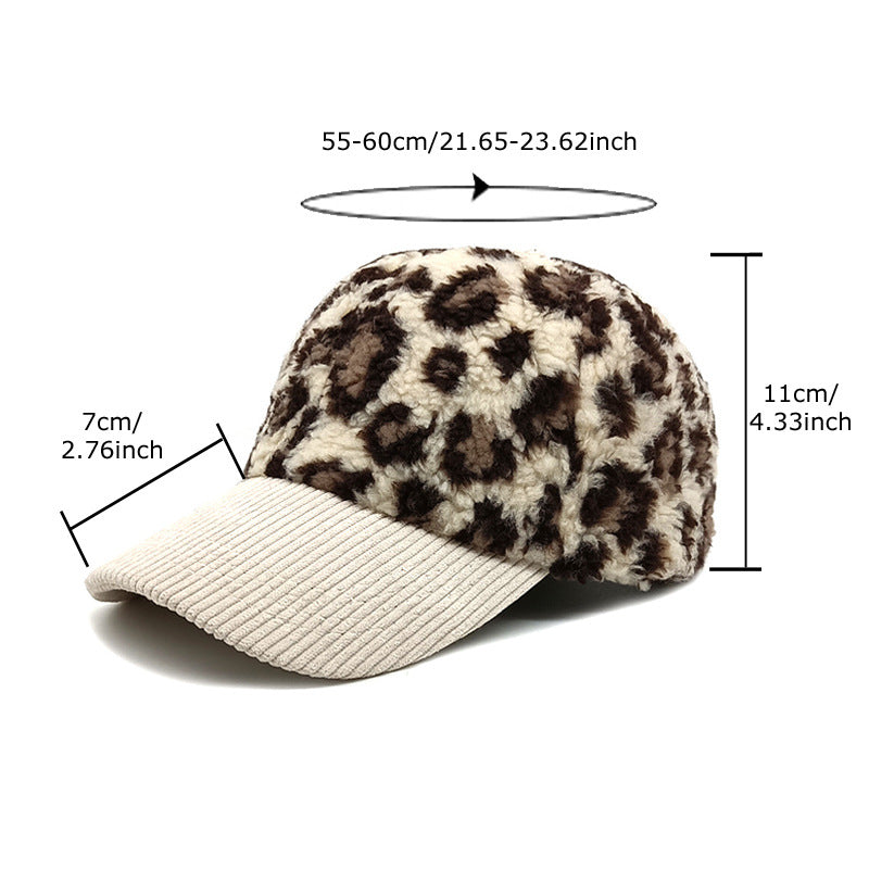 Wholesale Autumn and Winter Retro Color Matching Leopard Print Cold Warm Polyester Baseball Cap