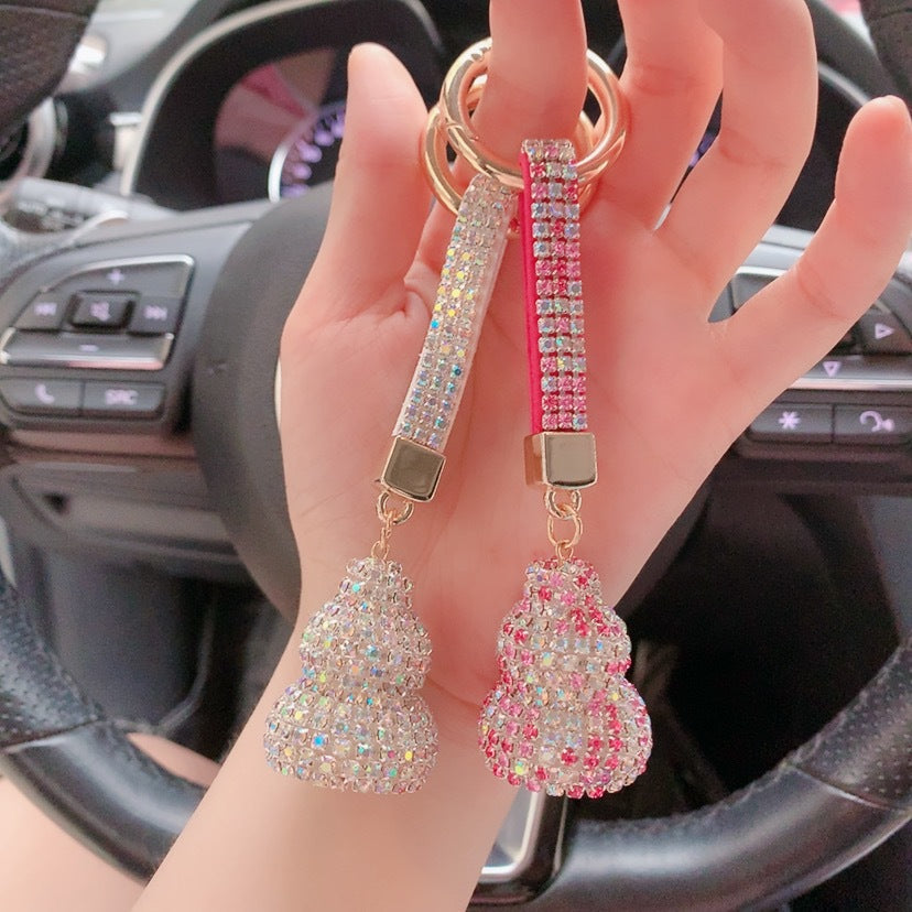 Wholesale Creative Chinese Style Diamond Gourd Alloy Keychains