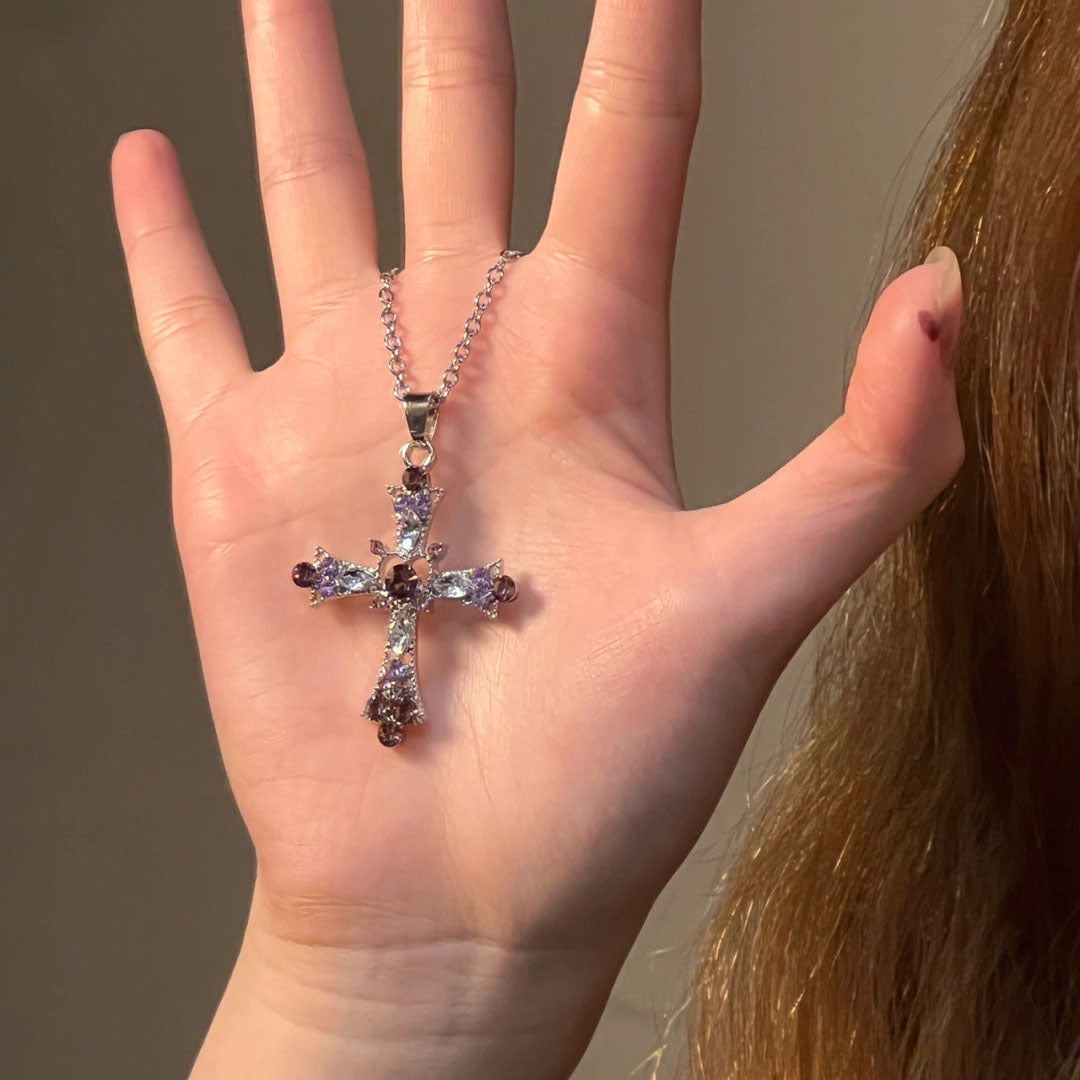 Wholesale Sweet and cool style hot girl cross diamond gothic style clavicle necklace