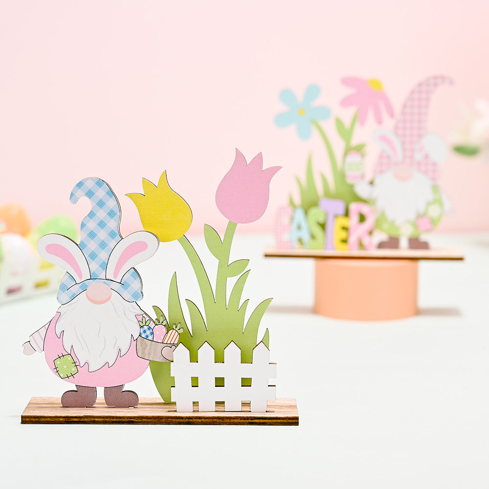 Wholesale  Easter Wooden Printed Ornaments Decoration