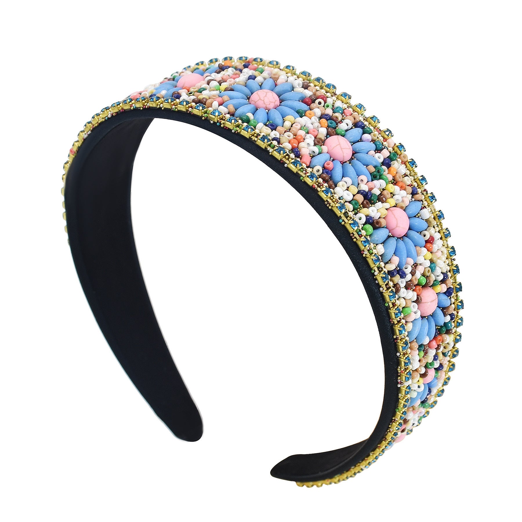 Wholesale Bohemian Ethnic Style Geometric Pattern Rice Bead Headband