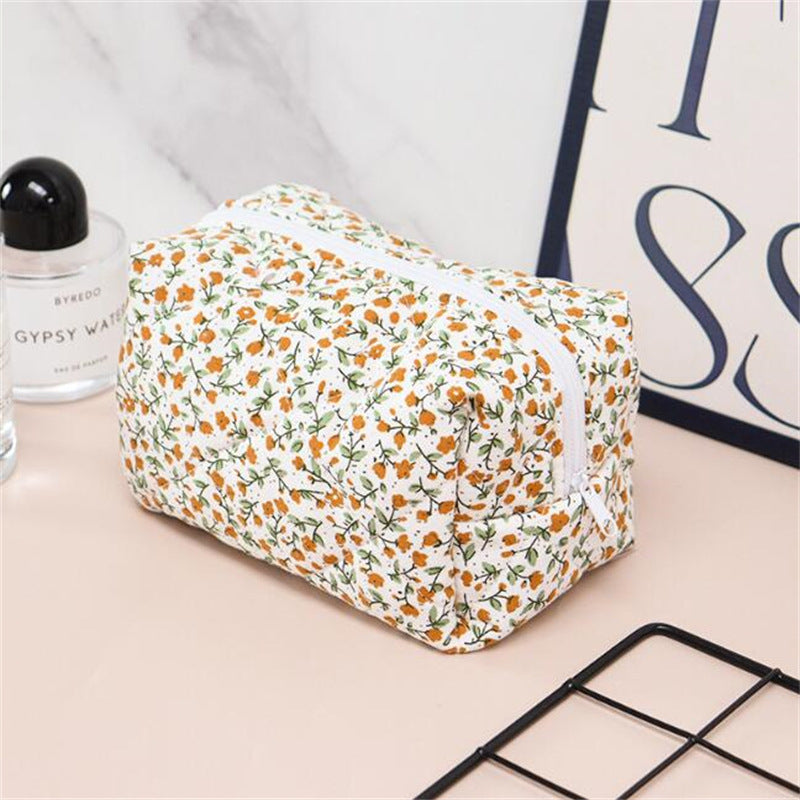 Wholesale Small Clear Portable Zipper Large Capacity Floral Print Storage Bag