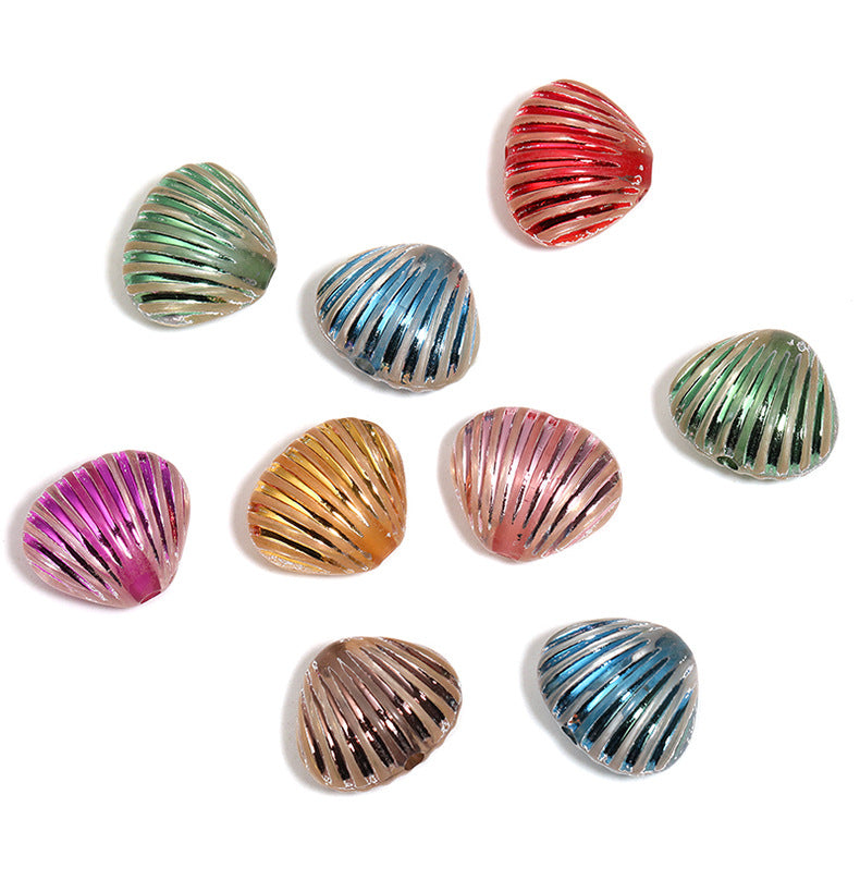 Wholesale 100pcs/pack  Heavy-duty colorful seashell beads and acrylic beads