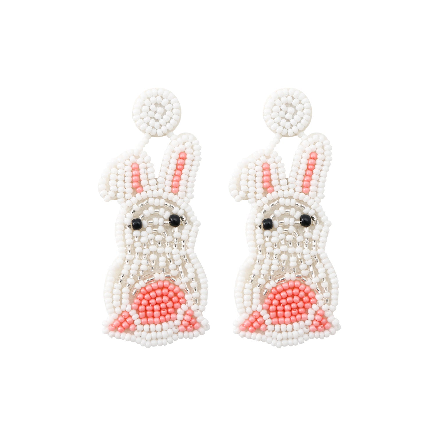Wholesale Easter Bead Woven Rabbit Earrings