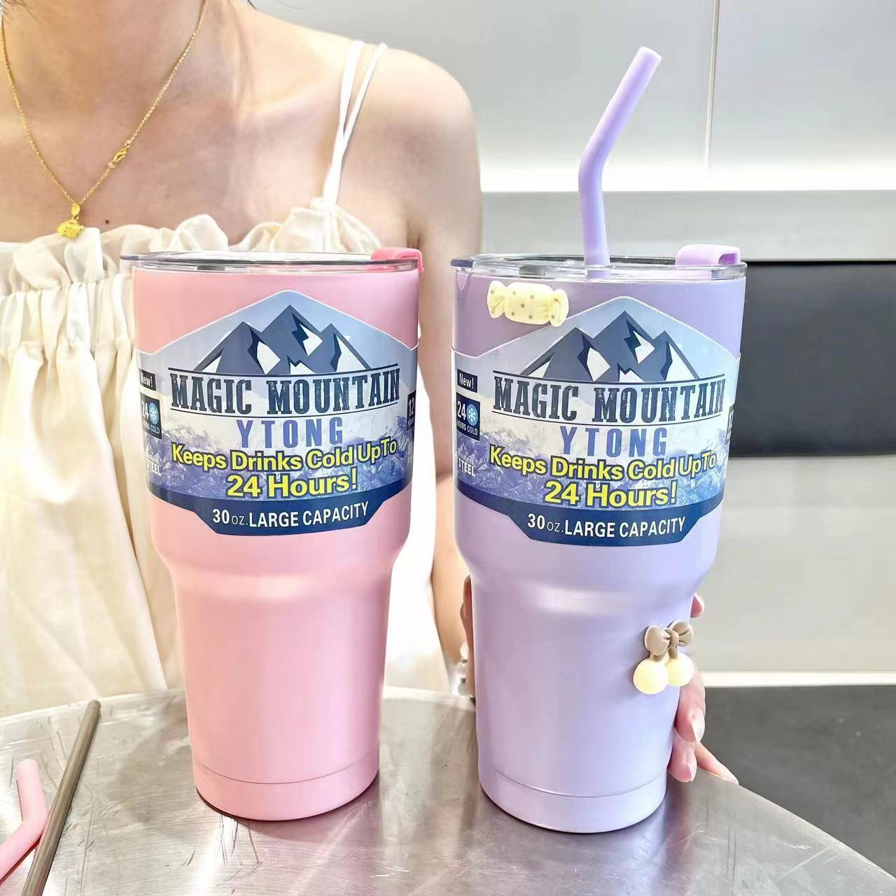 Wholesale30oz Car Cup Stainless Steel Thermos Cup Large Capacity Ice Cup