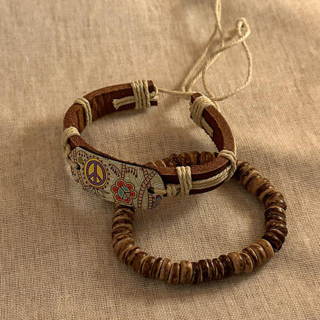 Wholesale Cowhide Woven Bohemian Style Bracelet