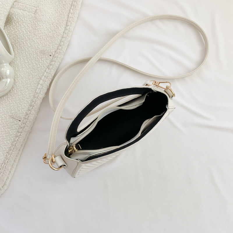 Wholesale Simple Texture PU Handbag Versatile One Shoulder Crossbody Bag